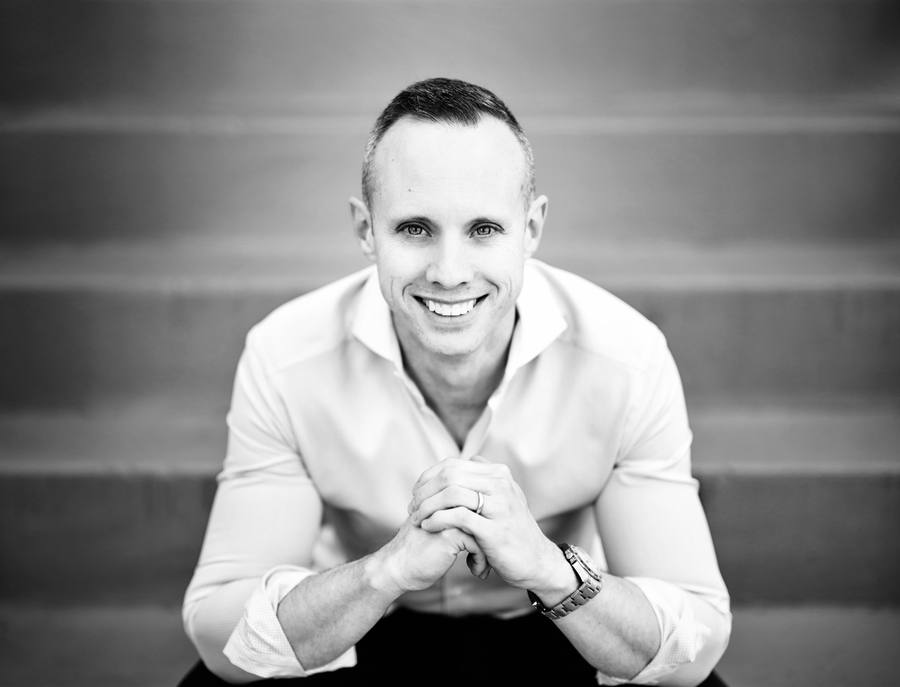 Portrait photo with brand treatment